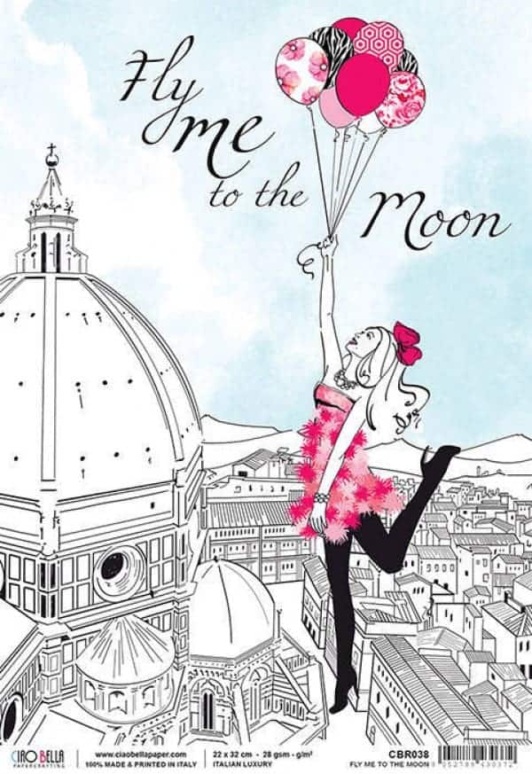 Fly me to the moon Ciao Bella A4 Papel de arroz
