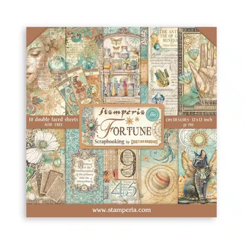 Bloc de Scrapbooking 10 hojas Fortune Stamperia 30x30cm