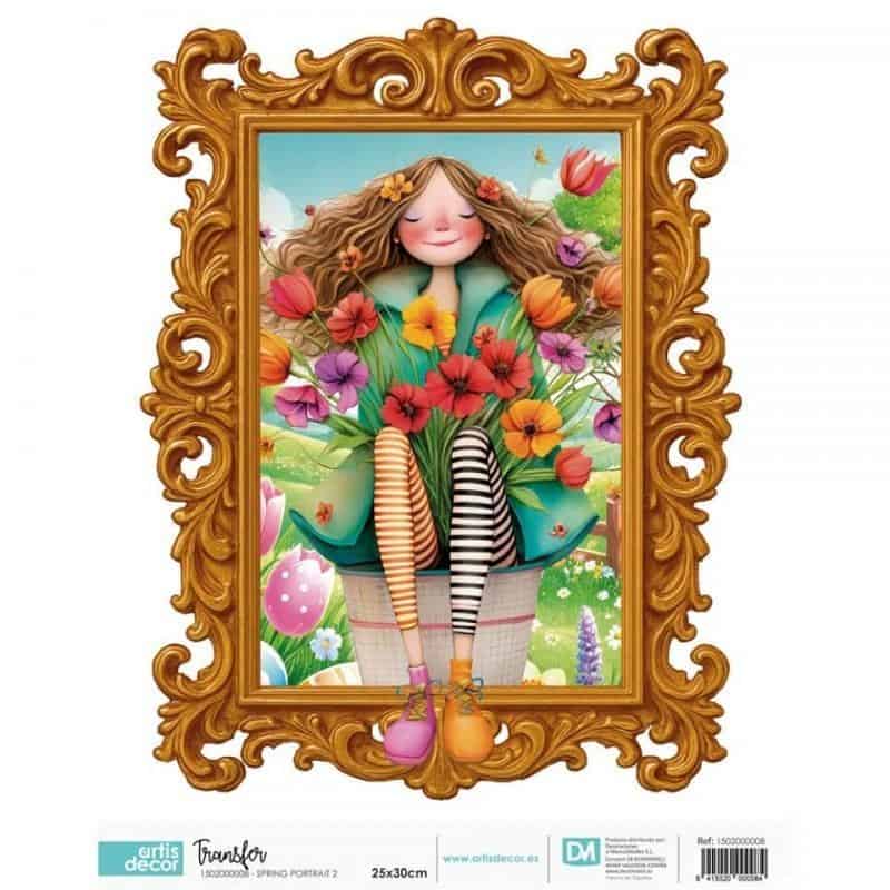 TRANSFER DTF TEXTIL 25x30cm. Spring Portrait 2