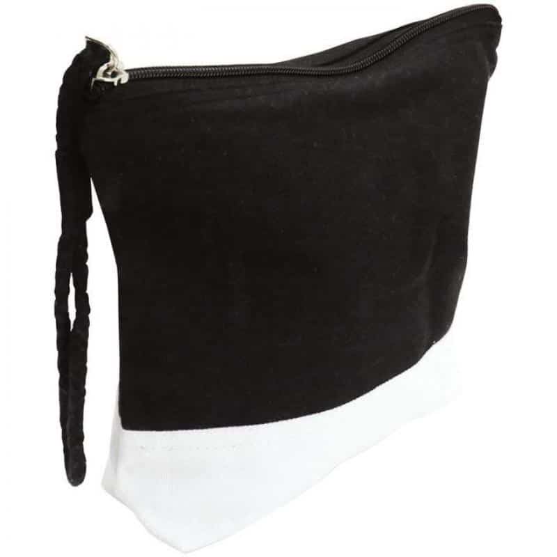 NECESER BICOLOR NEGRO/CRUDO 100% ALGODON 280gr. 23x19x5cm.