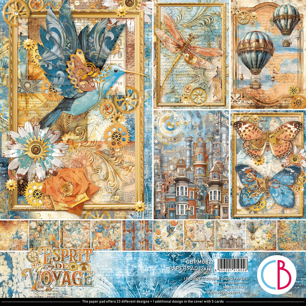 Ciao Bella Bloc de papel Espirit de Voyage 12″x12″