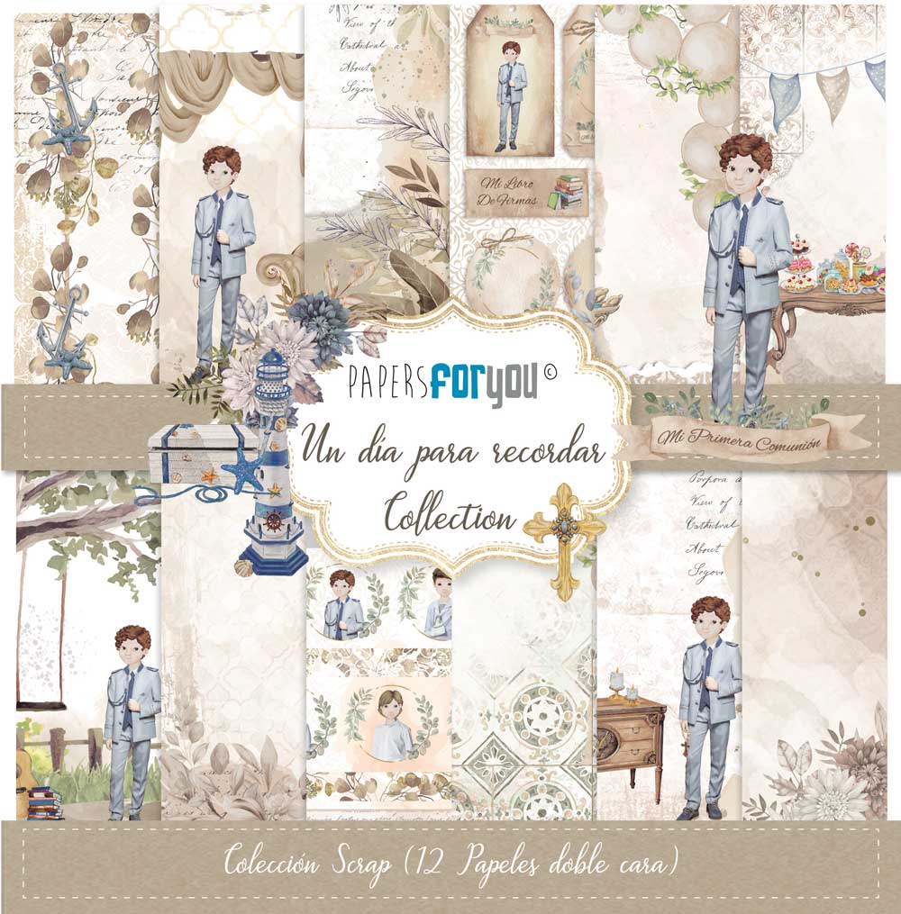 Colección 12 papeles comunión niño PFY