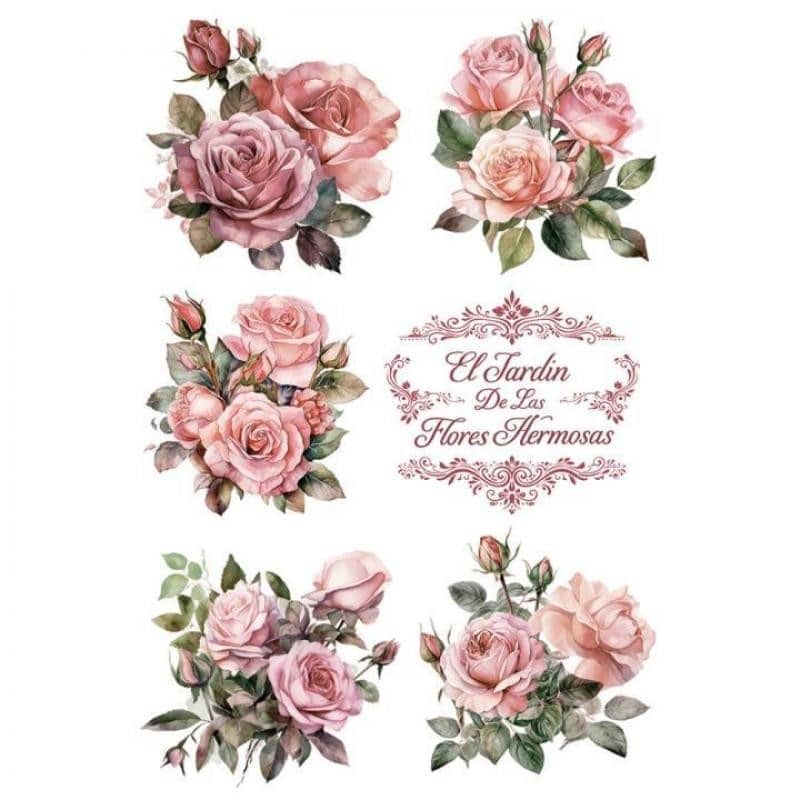 TRANSFER DTF TEXTIL 25x30cm. El Jardín de las Flores Hermosas